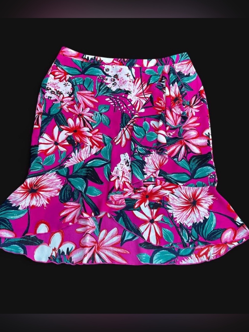 Ann Taylor Factory Floral Ruffle Skirt